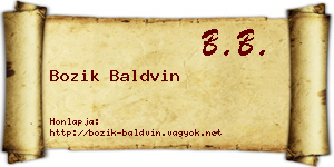 Bozik Baldvin névjegykártya